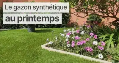 Illustration : Achat et installation de gazon synthétique au printemps